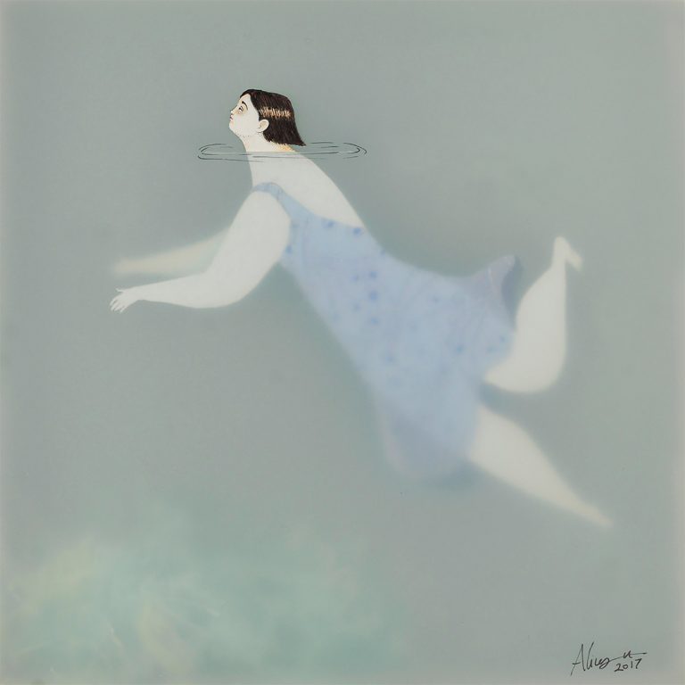 Sonia Alins绘画作品：水中的女人