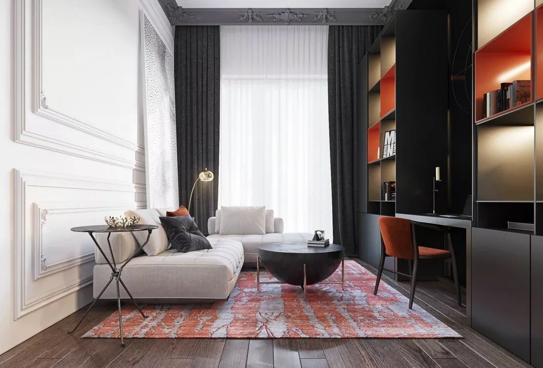高级灰+橙:奢华优雅的豪宅设计