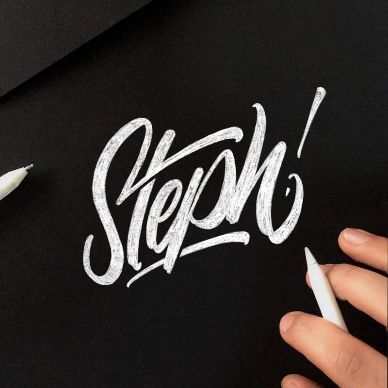 惊艳，Stephane Lopes在iPad上创作的手绘字体