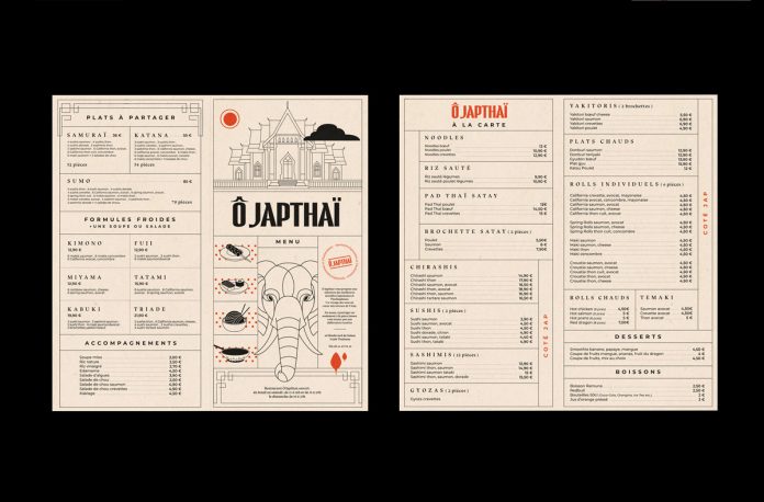 Ô Japthaï日式和泰式餐厅品牌形象设计
