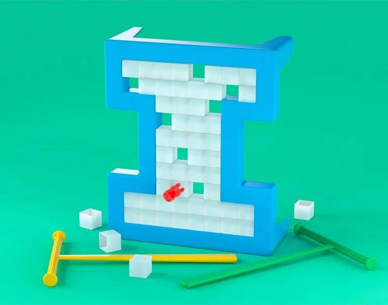 来自怀旧玩具的灵感：Noah Camp创作的3D字母