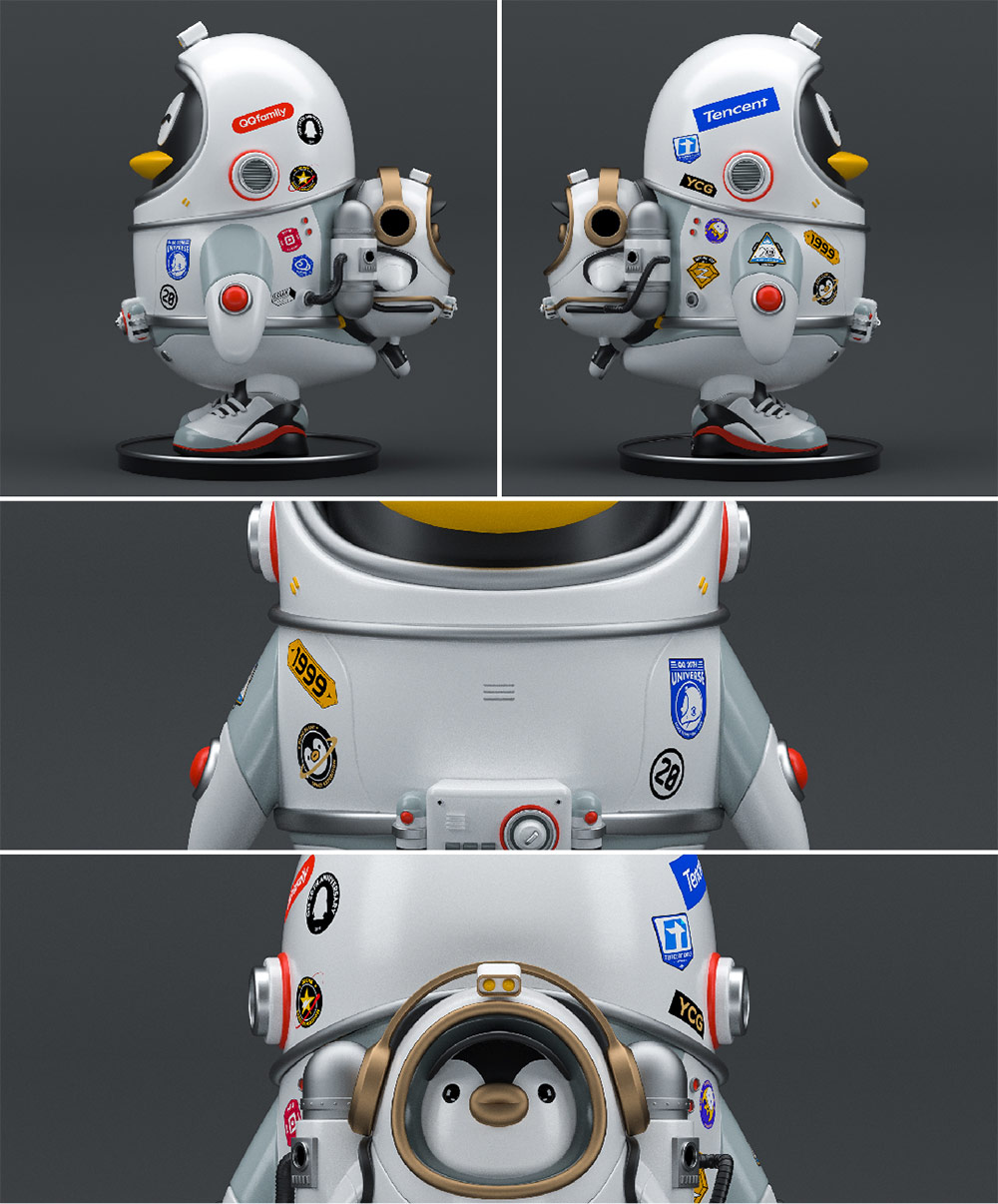 太空企鵝探索科技，騰訊QQ 20周年主題形象設計