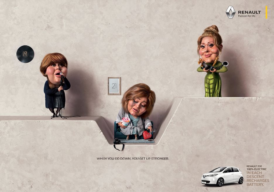低谷正是充电的时候: 雷诺汽车广告欣赏