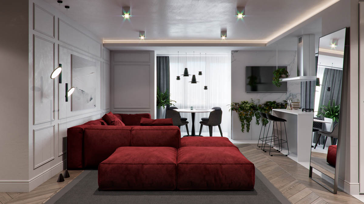 红与灰打造现代家居装饰设计