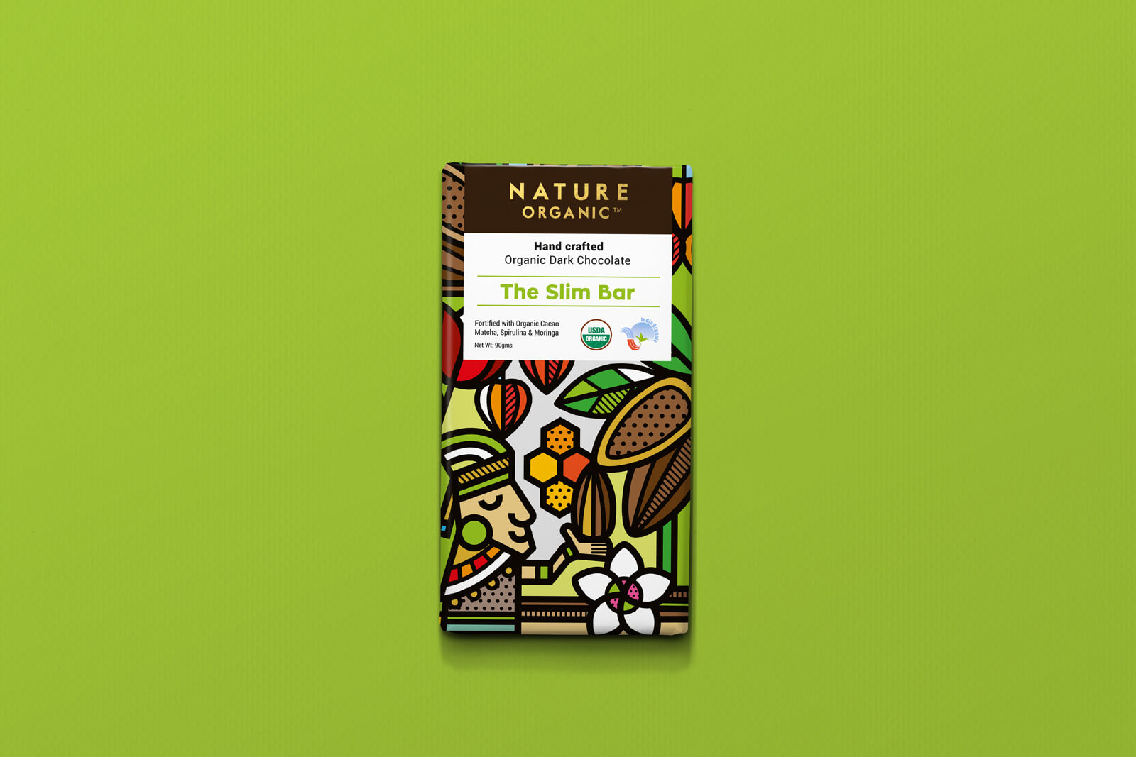 精美的插画元素 Nature Organic手作有机巧克力包装设计