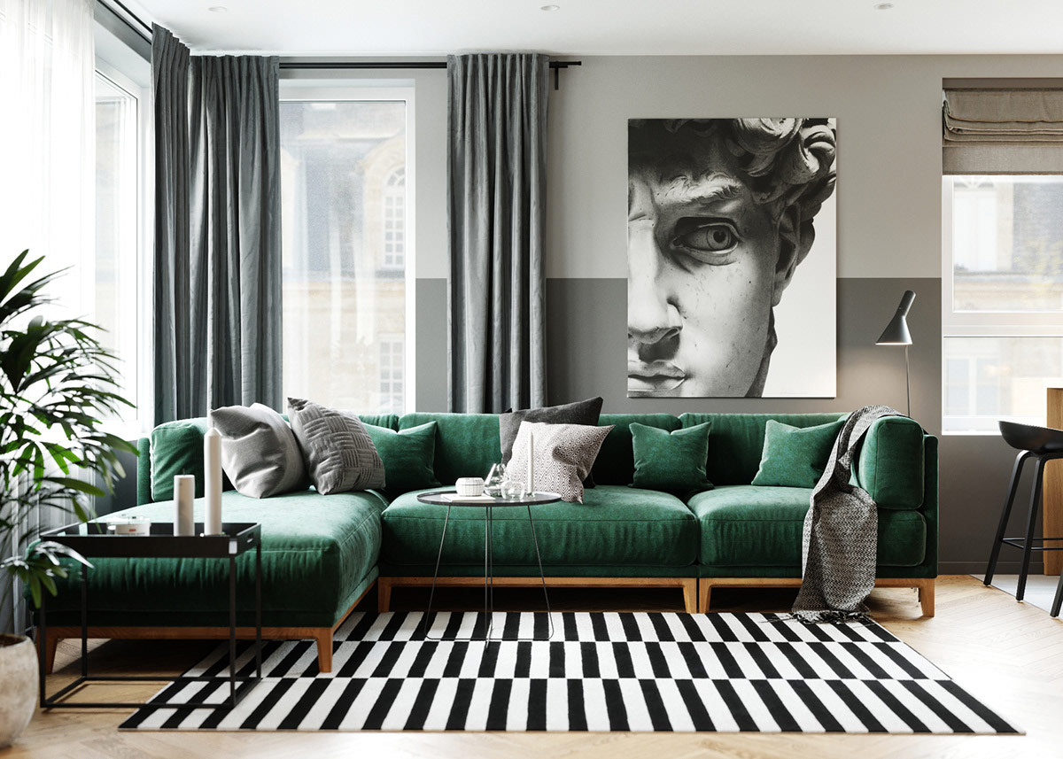 精致的细节和色彩搭配：现代风格两居室公寓设计