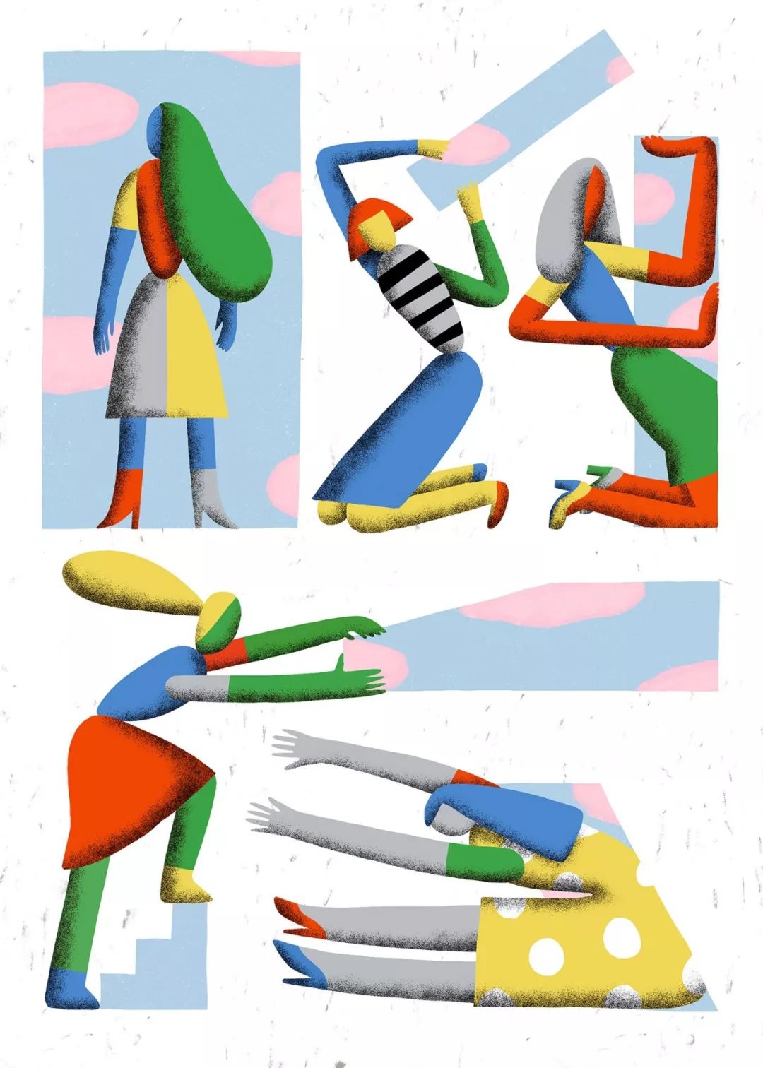 大胆的着色 夸张的造型: Anastacia Sholik插画欣赏