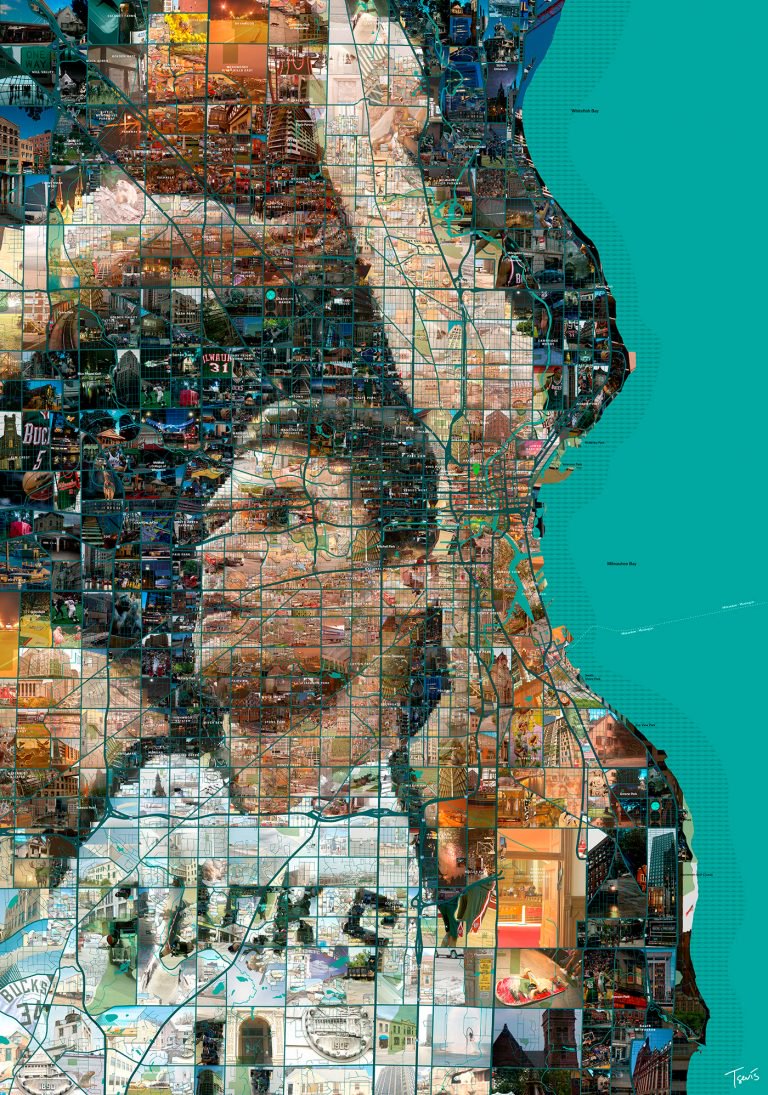 希腊艺术家Charis Tsevis：NBA球星马赛克肖像插画