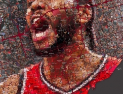 希臘藝術家Charis Tsevis：NBA球星馬賽克肖像插畫