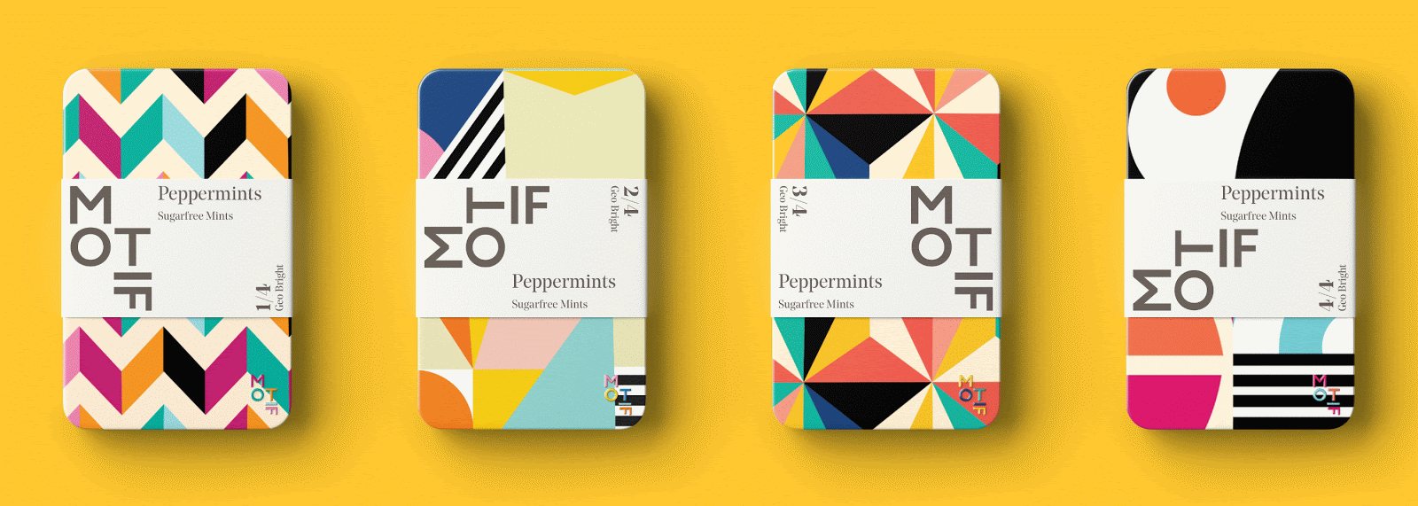 精致的色彩和图案：Motif薄荷糖包装设计