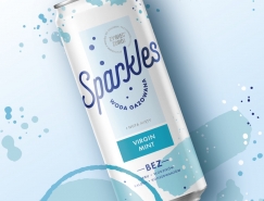 充满活力的Sparkles苏打水包装