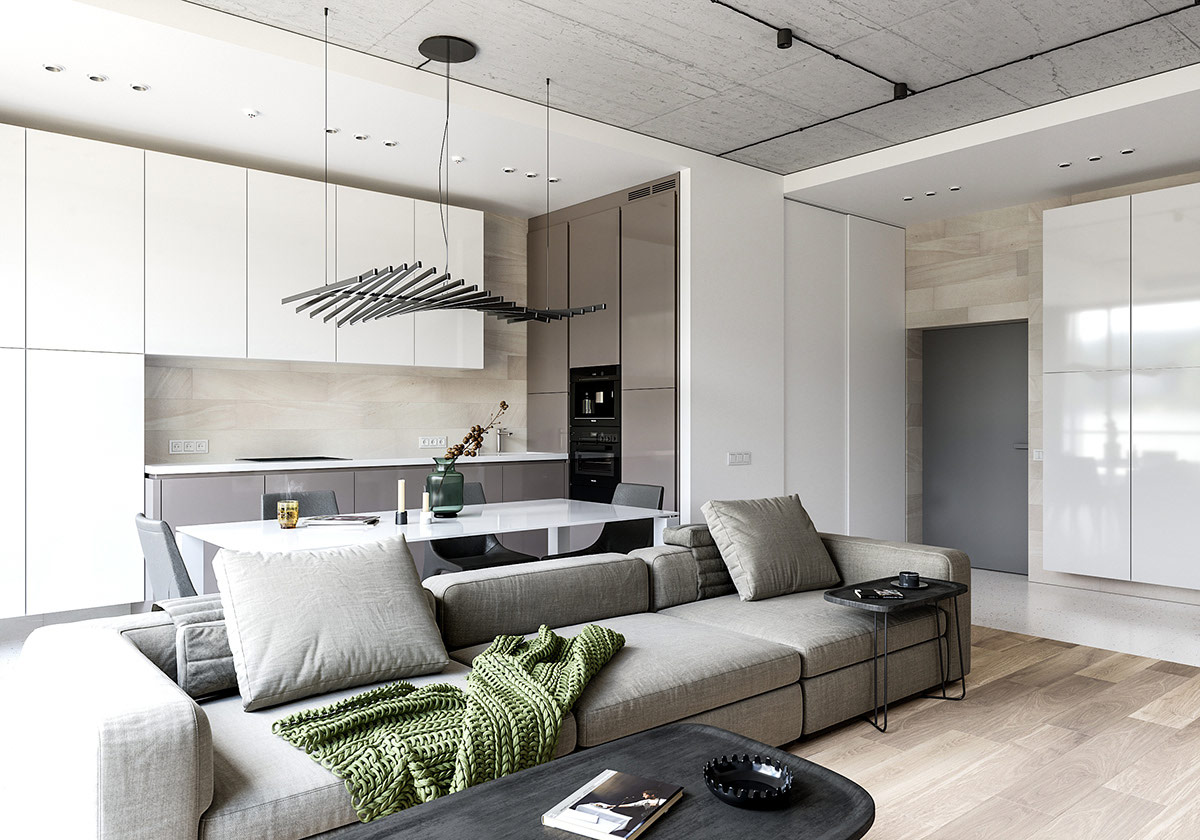 80平米清新而温馨的现代公寓设计
