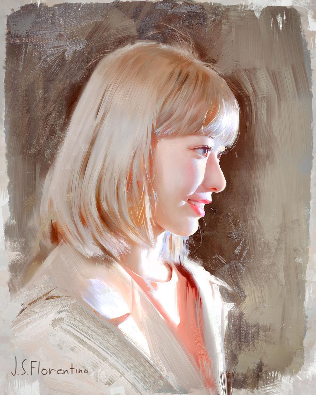 Justine Florentino美丽的人物肖像插画