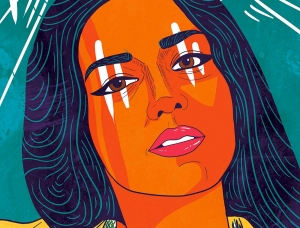 巴基斯坦藝術家Amara Sikander女性人物肖像插畫