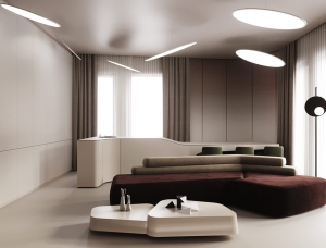 星际飞船风格家具的未来派家居装修设计