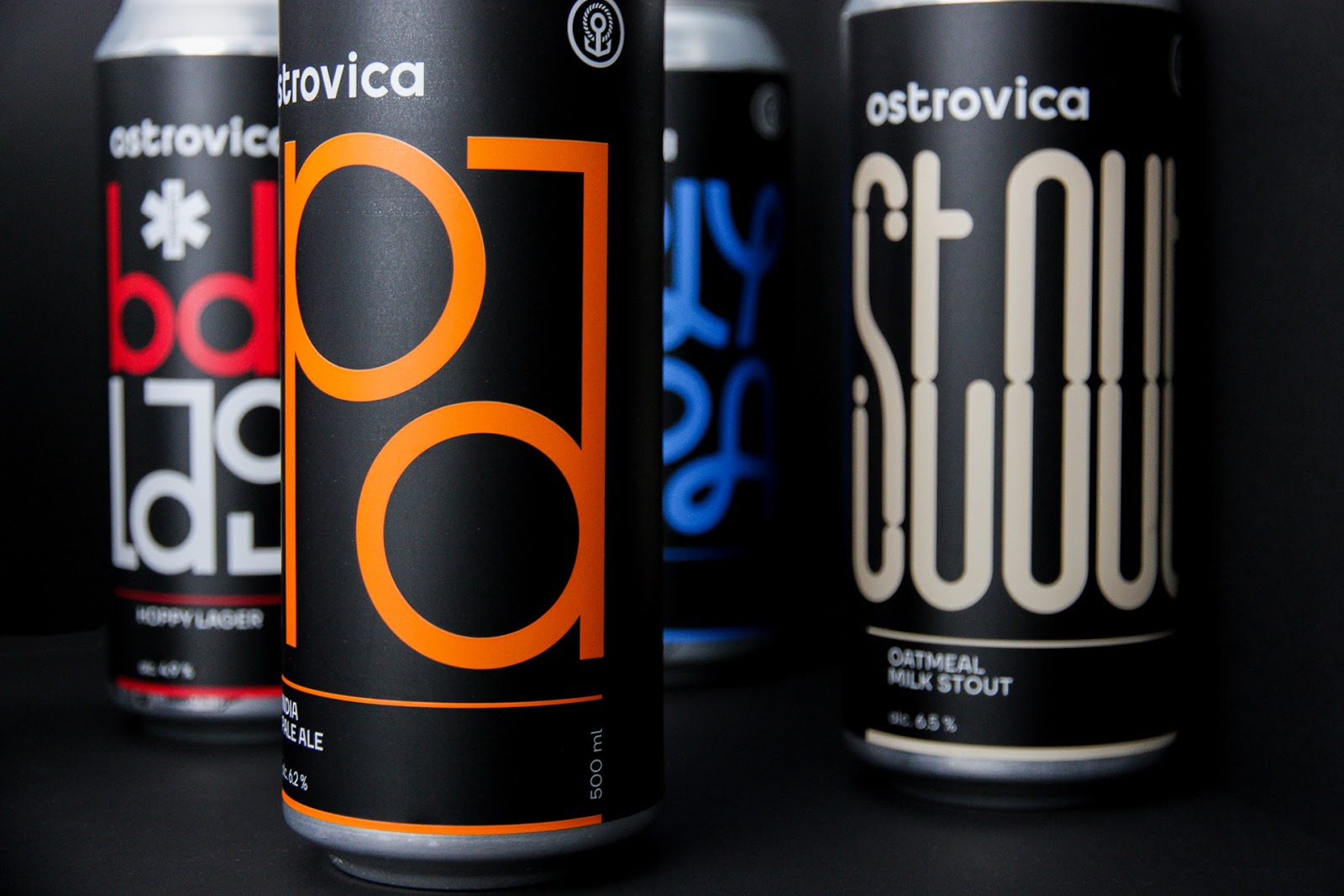 酷黑高级感，Ostrovica罐装啤酒包装设计