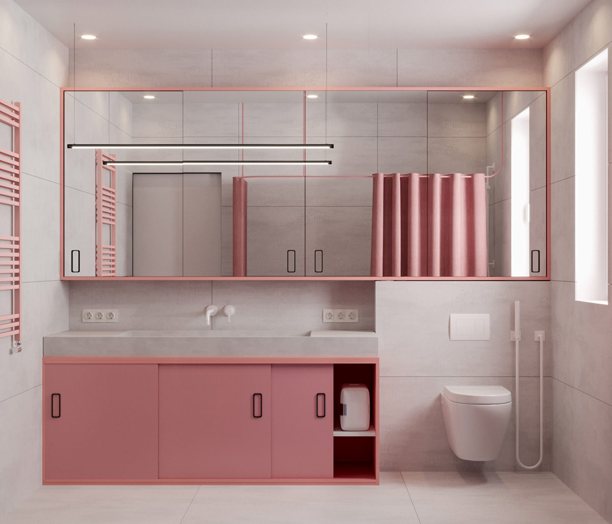 柔和舒缓！粉红+灰配色的家居设计