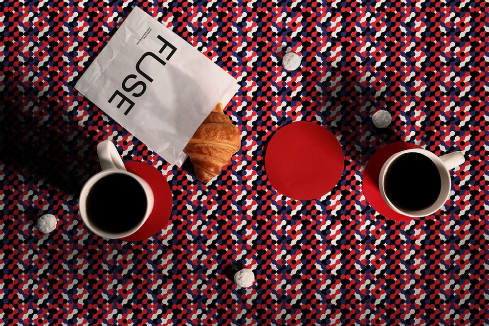 时尚红蓝圆点，FUSE咖啡品牌形象和包装设计