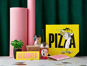 鲜明的配色，个性的插画！Al Dente餐厅品牌设计