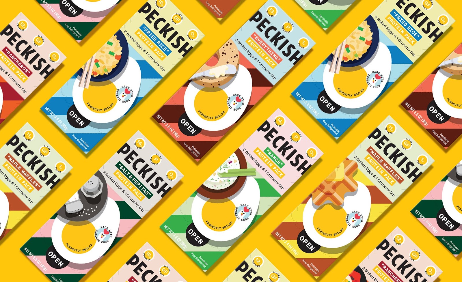熟鸡蛋+蘸酱！即食便携式鸡蛋品牌Peckish包装设计