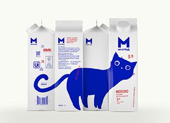 可爱的萌猫！Milgrad牛奶包装设