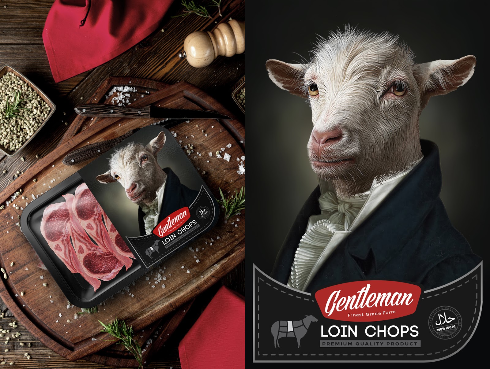 动物绅士！Gentleman肉产品包装设计