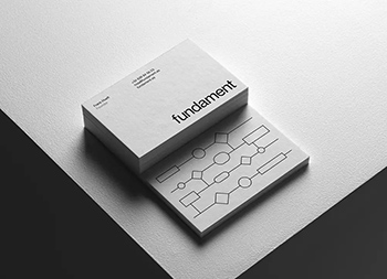 流程图元素+极简风，Fundament视觉识别设计