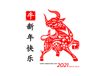 2021牛年新年快乐矢量素材