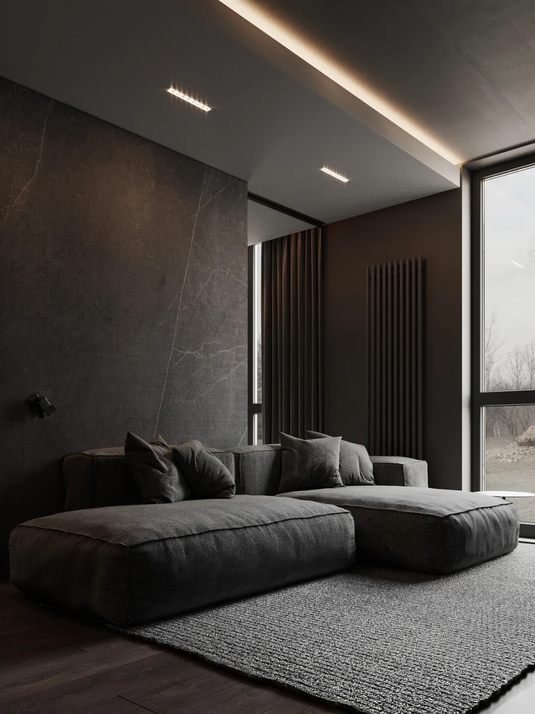 木质肌理+高级灰，优雅低调的现代轻奢美宅
