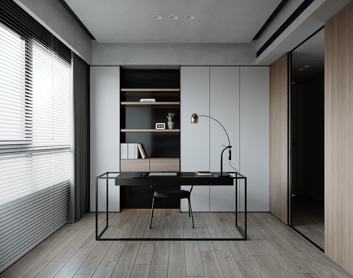 黑白灰+木质打造极简轻奢家居空间