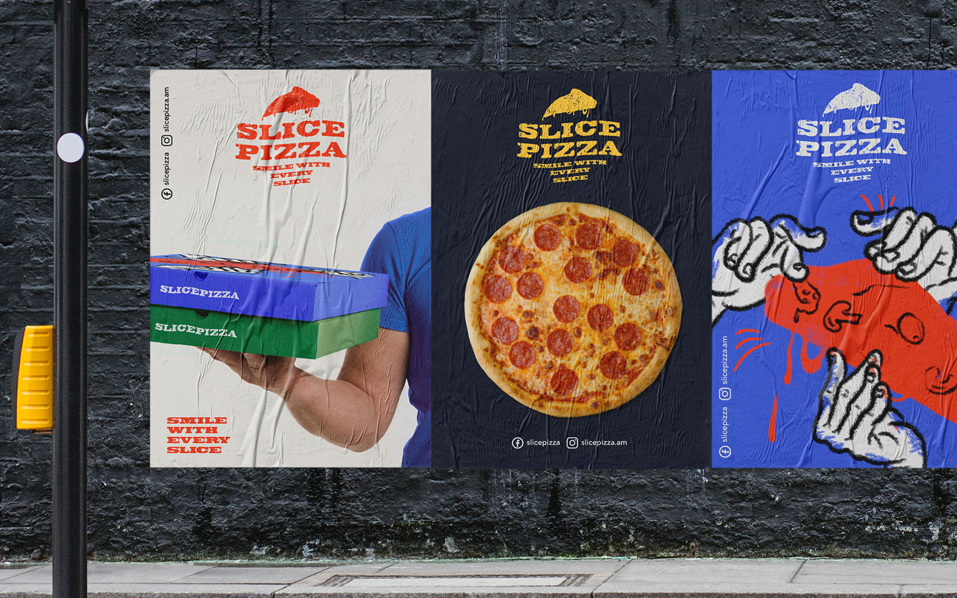Slice Pizza比萨餐厅品牌和包装盒设计