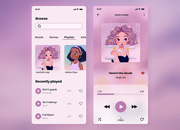 36款時尚個性的音樂播放器App UI界麵設計