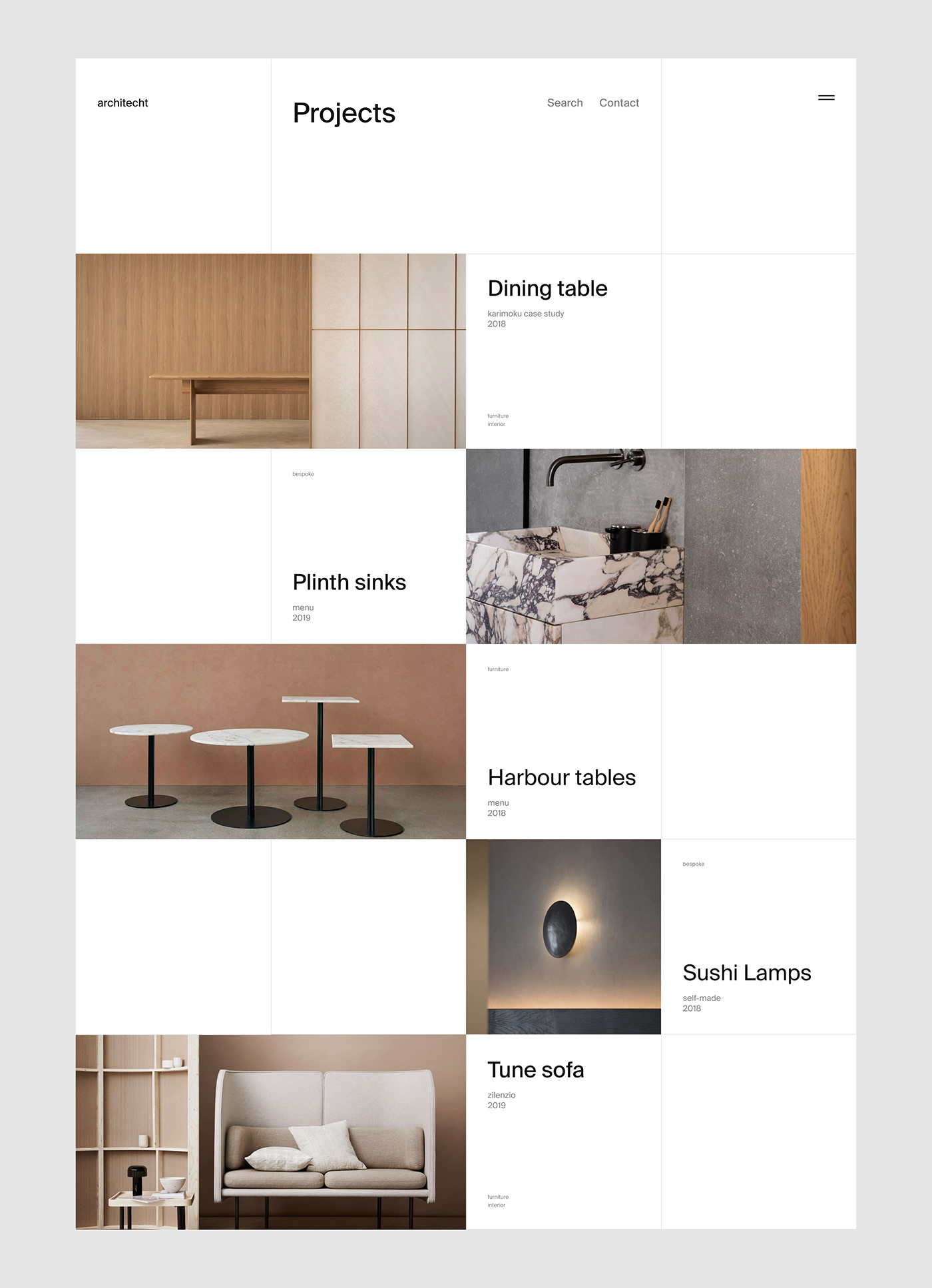 极简北欧风家具网页设计