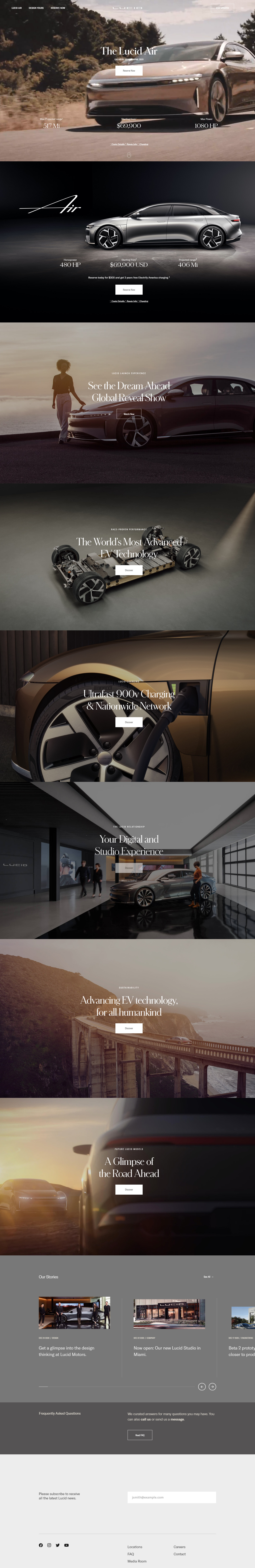 lucid电动汽车网站设计
