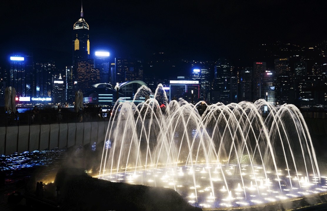 A picture containing fountain, outdoor, night

Description automatically generated