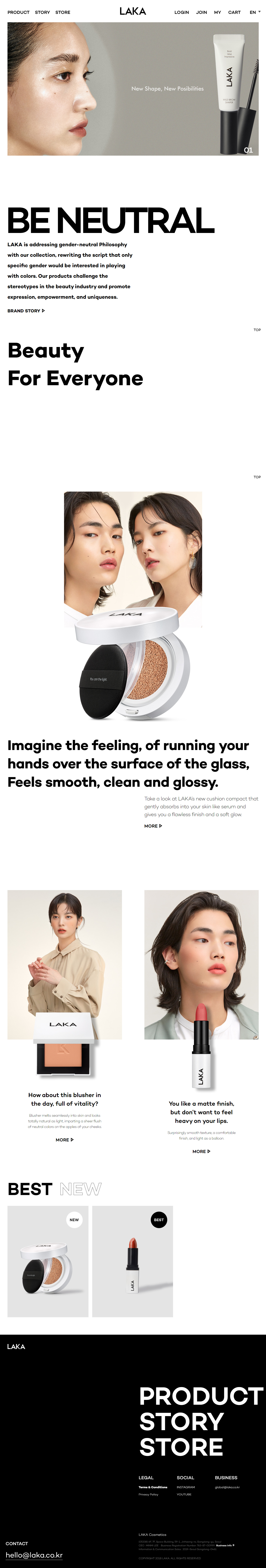 韩国LAKA化妆品网站设计