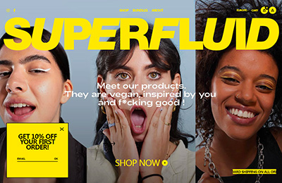 Superfluid化妝品在線商城網站設計