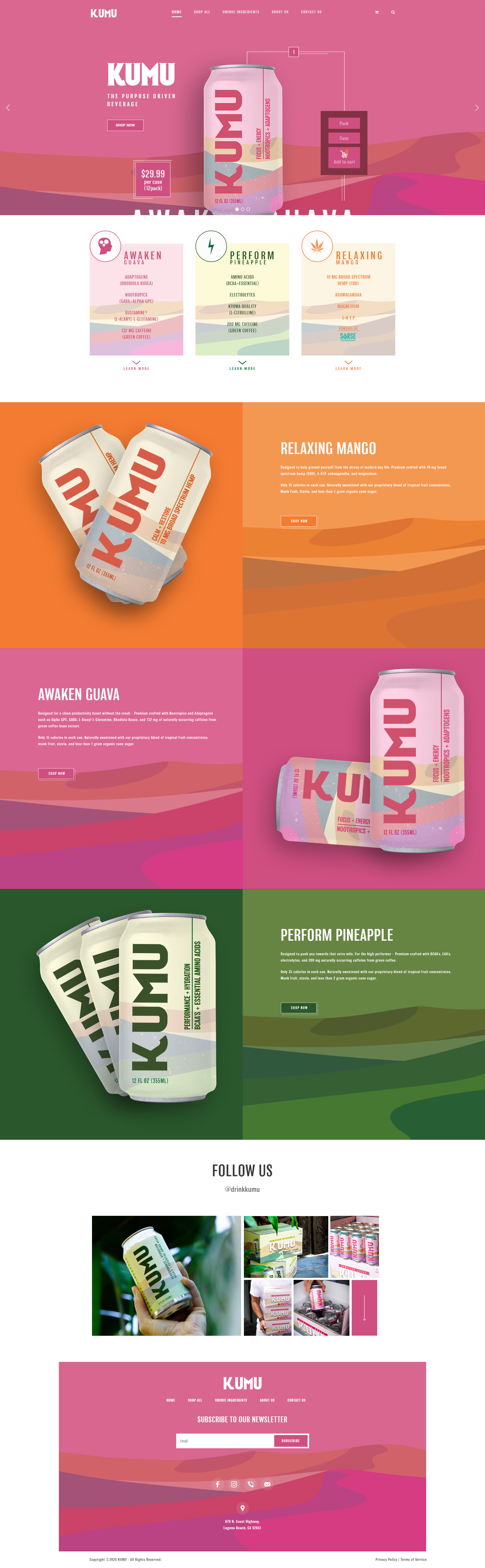 KUMU饮料网站设计