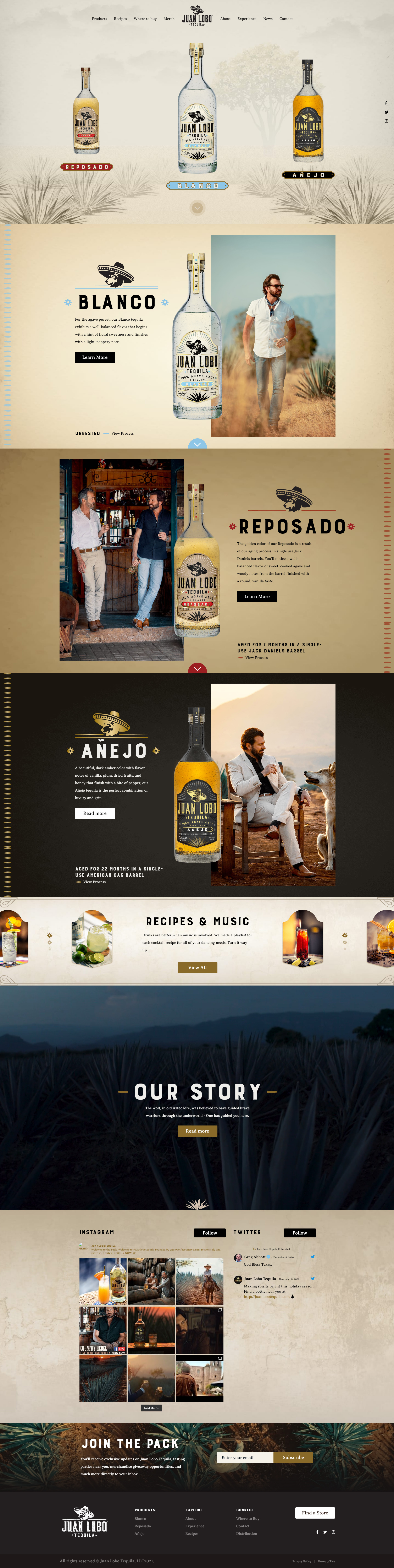 JUAN LOBO TEQUILA龙舌兰酒网站设计