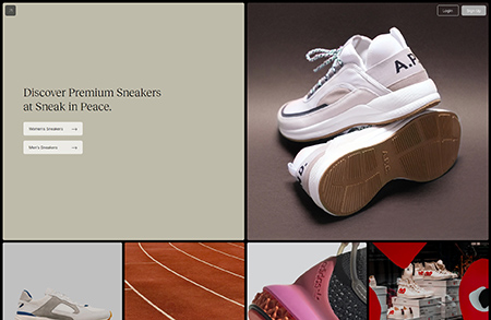 SNEAK IN PEACE運動鞋在線商城網站設計