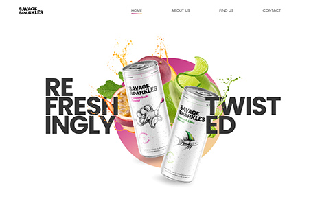 savage sparkles飲料網站設計