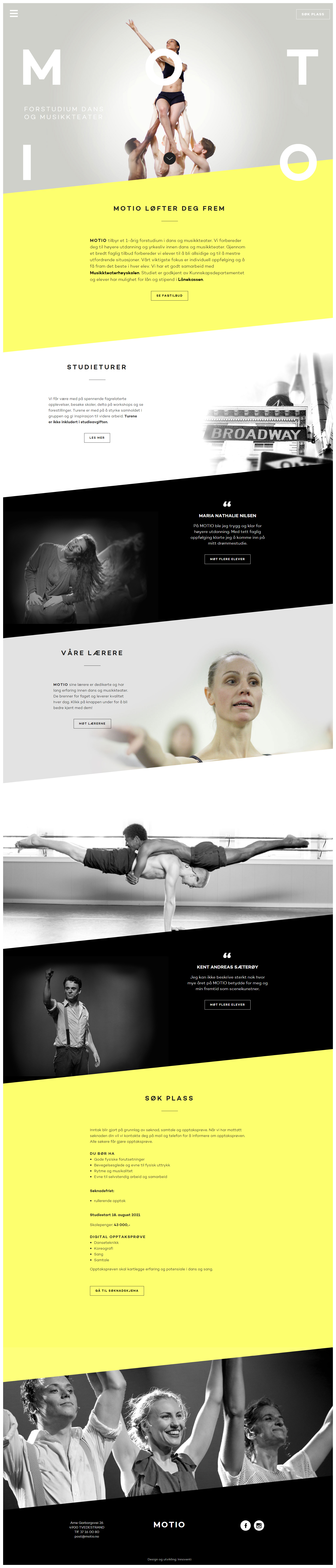 MOTIO舞蹈学院和音乐剧院网站设计