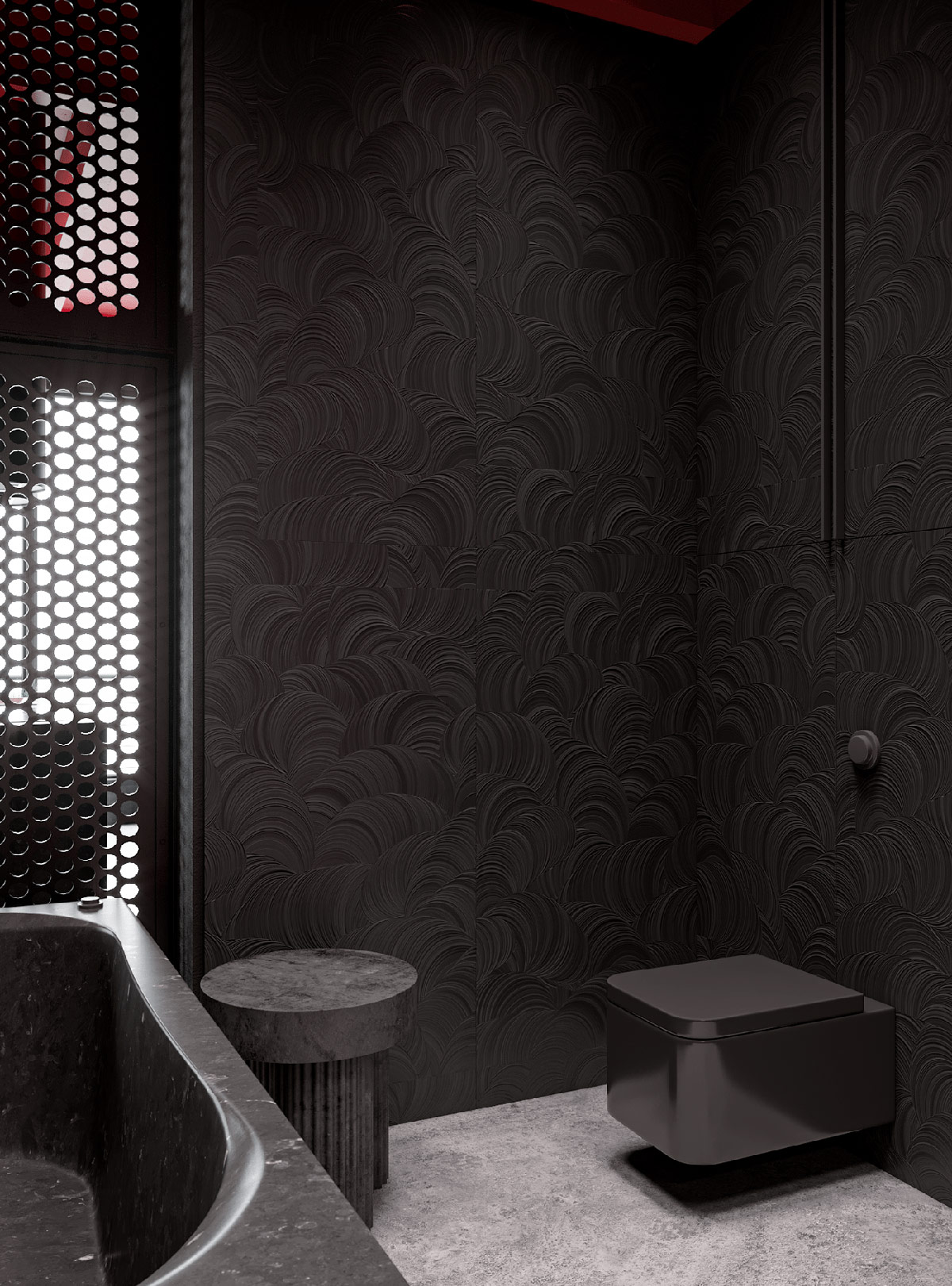 酷黑+红色，打造前卫时尚家居空间