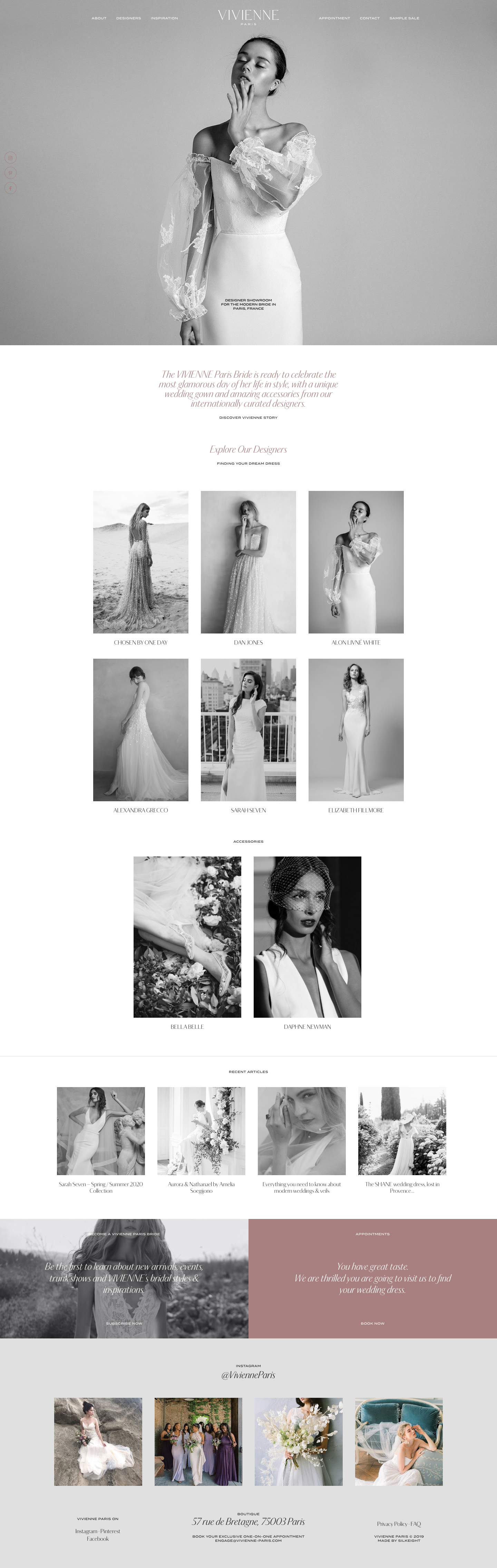 VIVIENNE巴黎新娘婚纱品牌网站设计