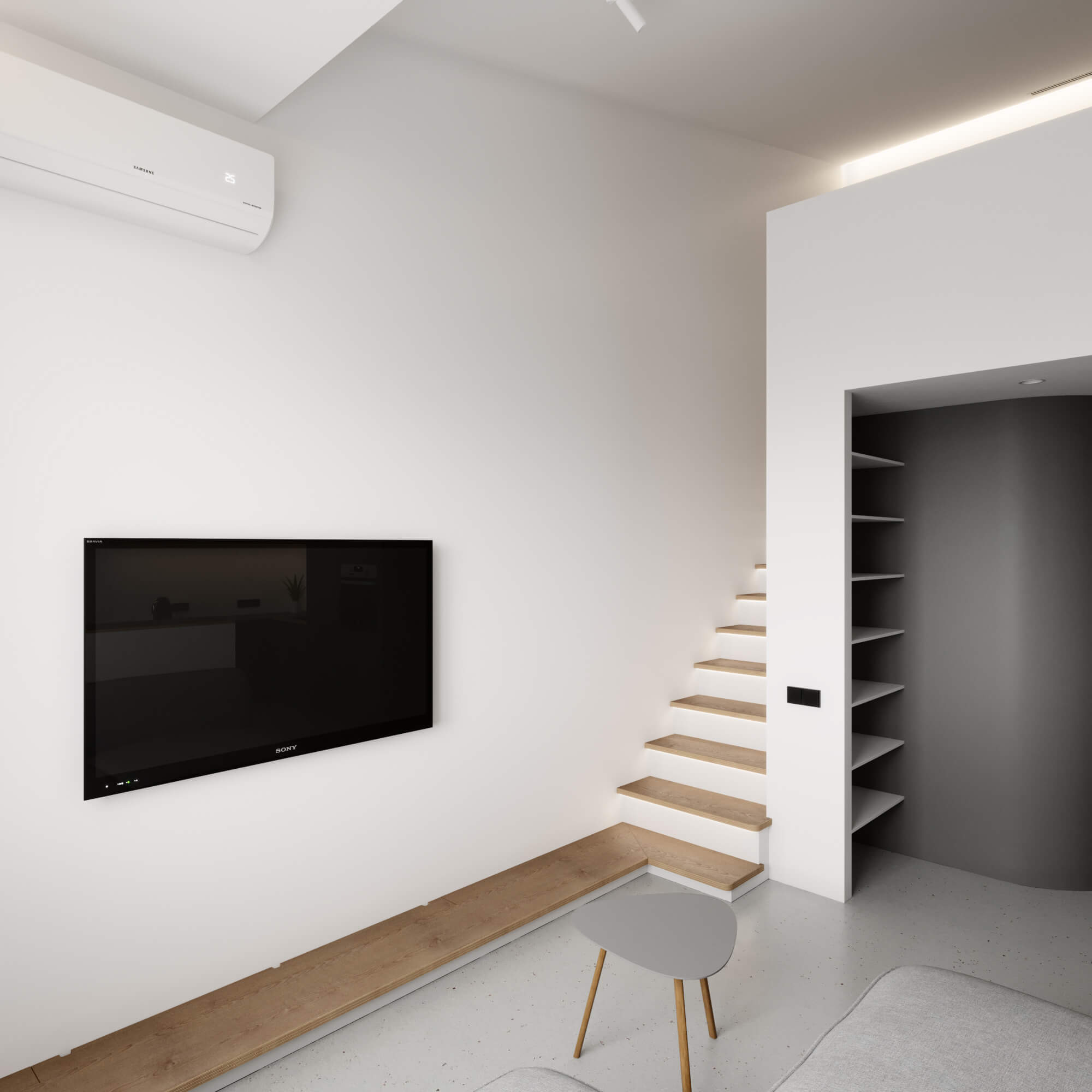 俄罗斯Korolev简约黑白风复式公寓设计
