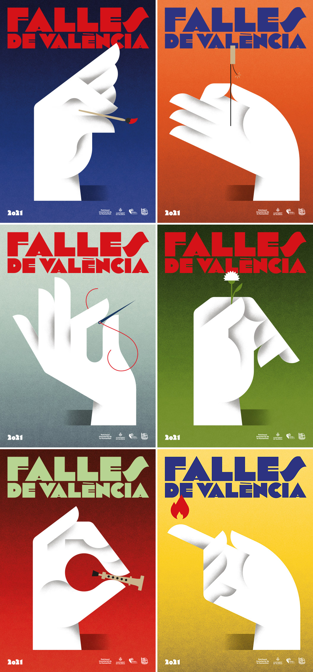 瓦伦西亚法雅节Fallas 2021创意海报设计