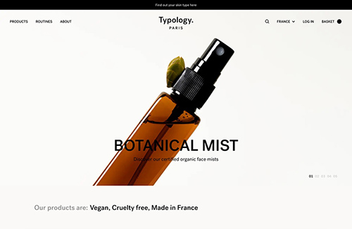 Typology護膚產品網站設計