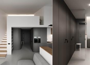 俄羅斯Korolev簡約黑白風複式公寓設計