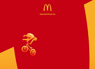 麦当劳广告欣赏：世界自行车日