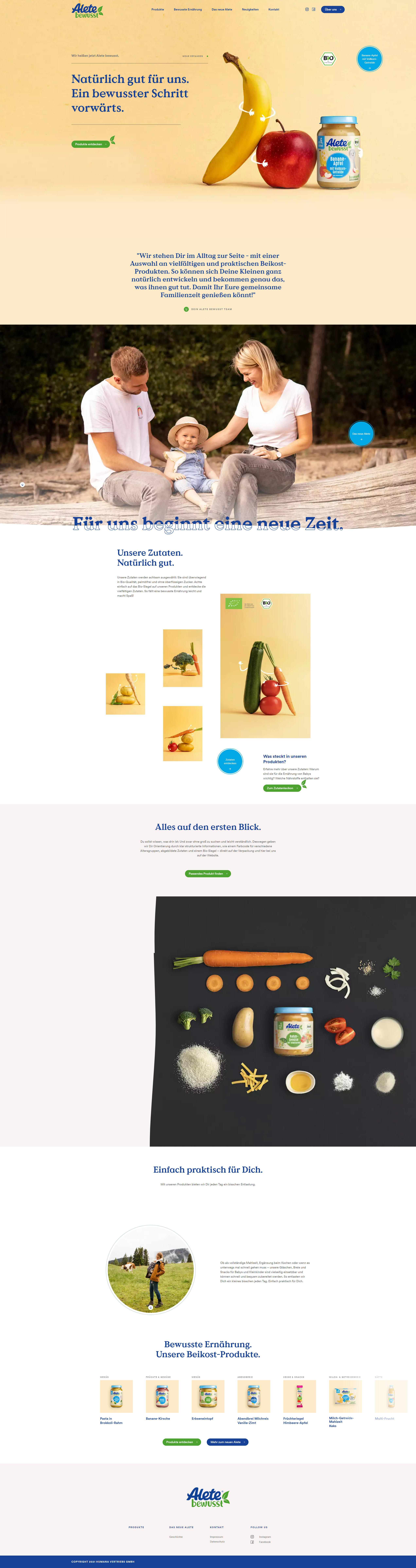 Alete Bewusst婴儿食品网站设计